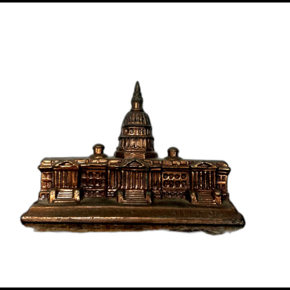 VTG 1940s Washington DC Souvenirs US Capitol Founding Fathers Metal Bronze Color - Picture 6 of 9